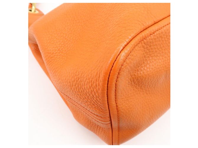 Borsa a spalla in pelle con logo PRADA Borsa Tote Borsa a mano Arancione BR4829 - vista 9