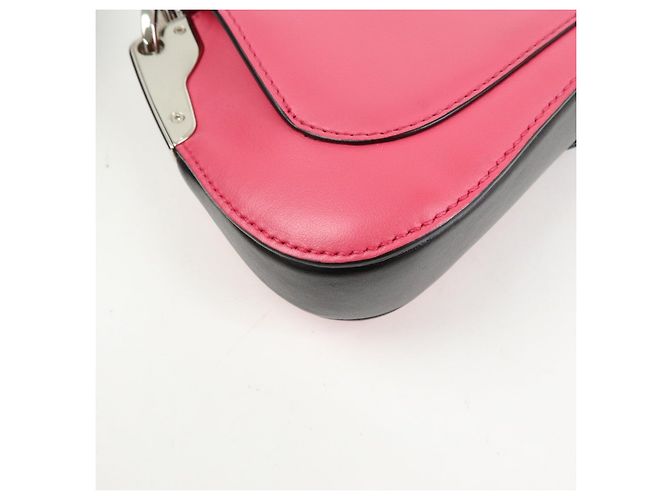 Borsa a tracolla mini con catena in pelle PRADA Sidonie Rosa Nero - vista 10
