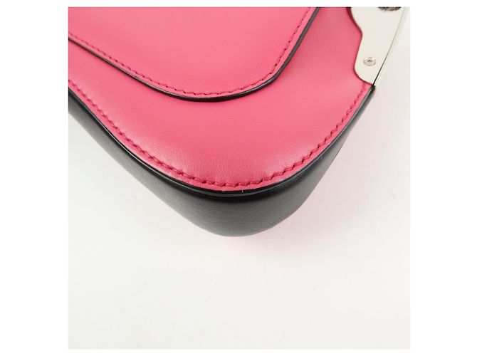 Borsa a tracolla mini con catena in pelle PRADA Sidonie Rosa Nero - vista 11