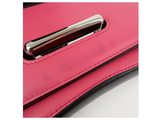 Borsa a tracolla mini con catena in pelle PRADA Sidonie Rosa Nero - vista 14