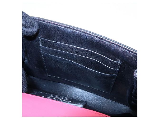 Borsa a tracolla mini con catena in pelle PRADA Sidonie Rosa Nero - vista 16