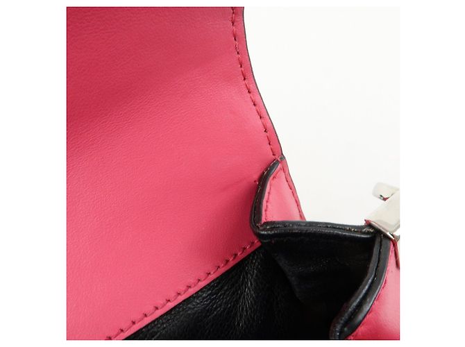 Borsa a tracolla mini con catena in pelle PRADA Sidonie Rosa Nero - vista 17