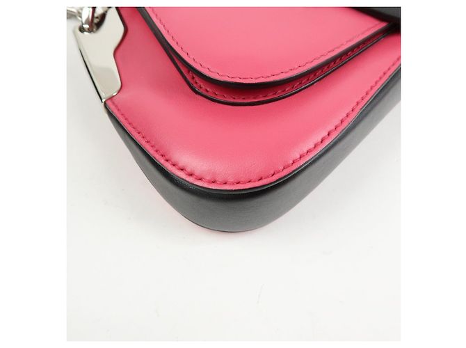 Borsa a tracolla mini con catena in pelle PRADA Sidonie Rosa Nero - vista 8