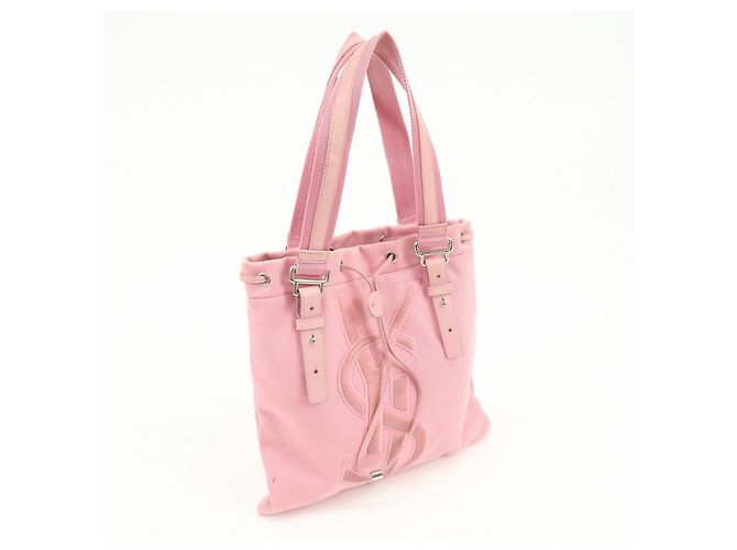Autre Marque SAINT LAURENT PARIS Kahara Cassandra Canvas Leather Tote Bag 123435 - vista 4