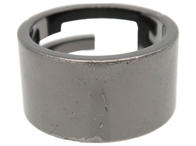Anello GUCCI G-Outcut SV925 Nero Argento 224031 US8.5 EU58 HK18 - vista 2