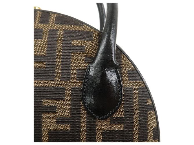 Borsa a mano e a tracolla 2Way FENDI in tela Zucca e pelle Marrone Nero - vista 5