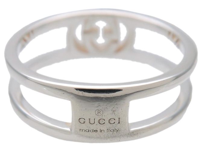 Anello GUCCI Interlocking G Open Band SV925 Argento #12 298036 - vista 2