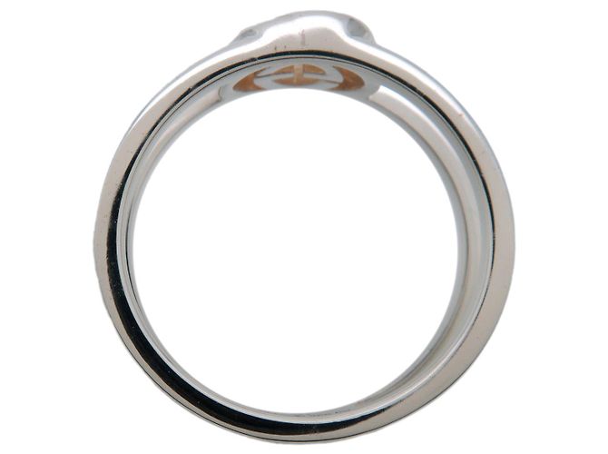 Anello GUCCI Interlocking G Open Band SV925 Argento #12 298036 - vista 3