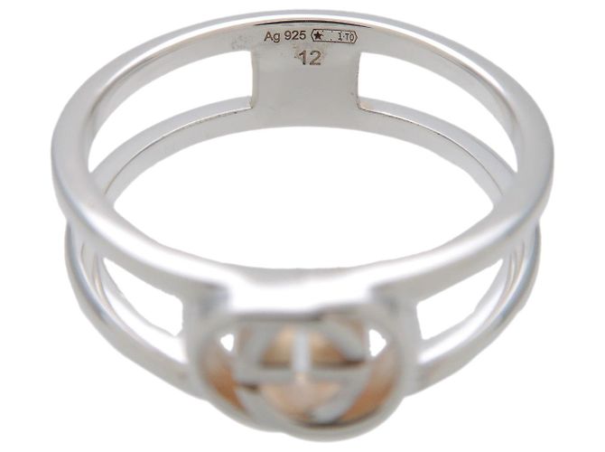 Anello GUCCI Interlocking G Open Band SV925 Argento #12 298036 - vista 4