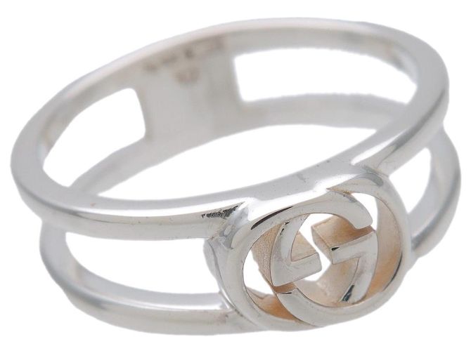 Anello GUCCI Interlocking G Open Band SV925 Argento #12 298036 - vista 5