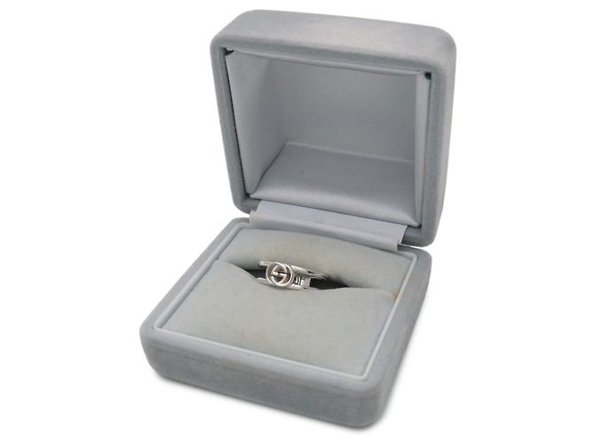 Anello GUCCI Interlocking G Open Band SV925 Argento #12 298036 - vista 8