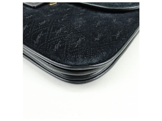 Autre Marque SAINT LAURENT PARIS Borsa a spalla Le Monogram in pelle scamosciata Nera - vista 12