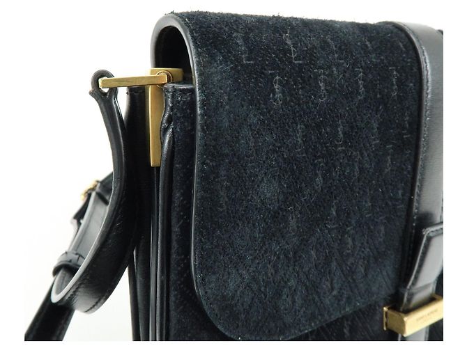 Autre Marque SAINT LAURENT PARIS Borsa a spalla Le Monogram in pelle scamosciata Nera - vista 13