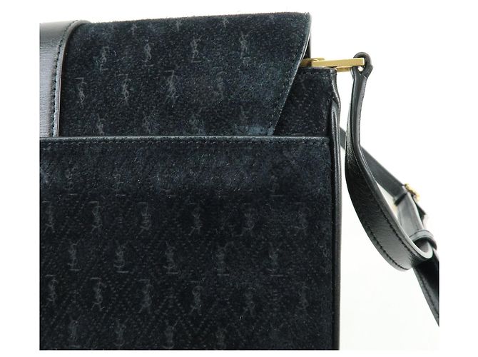 Autre Marque SAINT LAURENT PARIS Borsa a spalla Le Monogram in pelle scamosciata Nera - vista 15