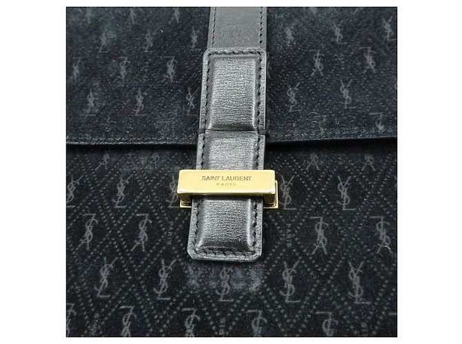 Autre Marque SAINT LAURENT PARIS Borsa a spalla Le Monogram in pelle scamosciata Nera - vista 16