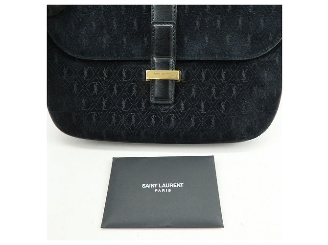 Autre Marque SAINT LAURENT PARIS Borsa a spalla Le Monogram in pelle scamosciata Nera - vista 24