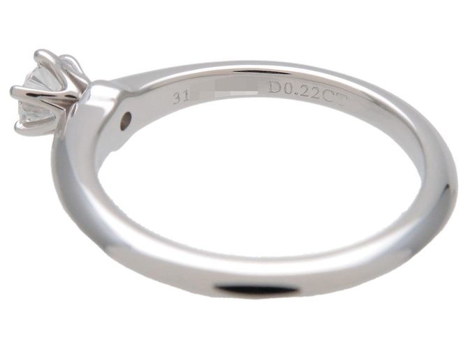 Tiffany & Co Solitär-Diamantring 0.22ct PT950 US4.5 EU48 HK9 - Ansicht 5