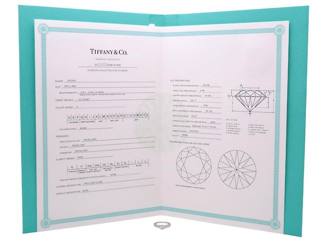 Tiffany & Co Solitär-Diamantring 0.22ct PT950 US4.5 EU48 HK9 - Ansicht 9