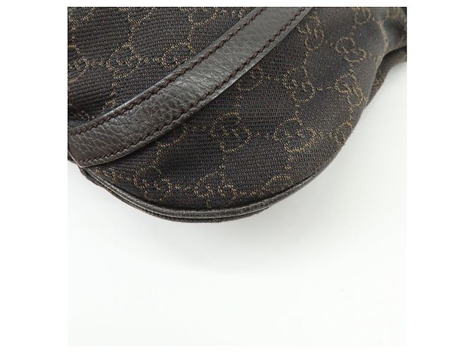 Borsa a tracolla GUCCI Abbey GG Canvas Leather Brown 265691 - vista 11