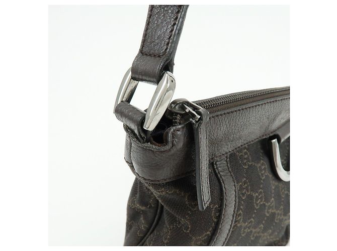Borsa a tracolla GUCCI Abbey GG Canvas Leather Brown 265691 - vista 15