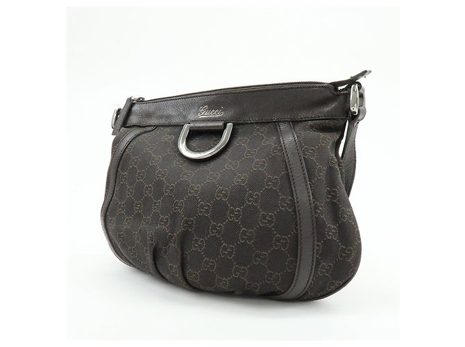 Borsa a tracolla GUCCI Abbey GG Canvas Leather Brown 265691 - vista 3