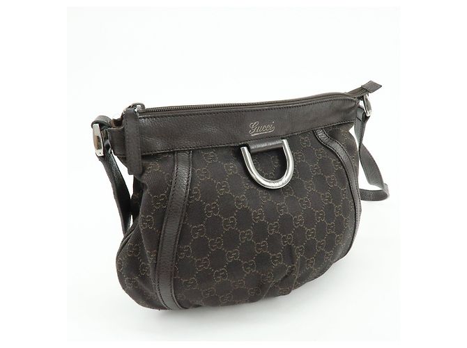 Borsa a tracolla GUCCI Abbey GG Canvas Leather Brown 265691 - vista 4