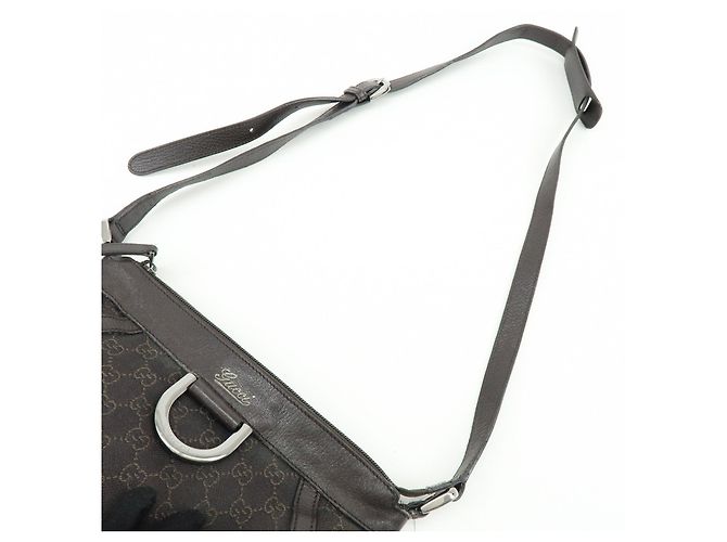 Borsa a tracolla GUCCI Abbey GG Canvas Leather Brown 265691 - vista 6