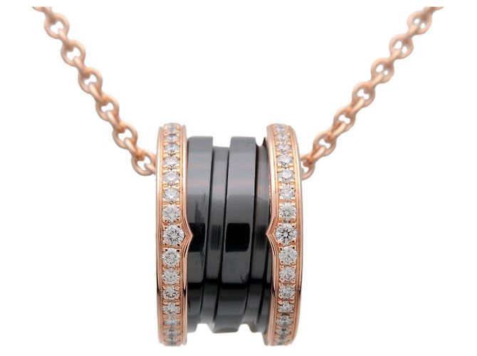 Bulgari Collana BVLGARI B-zero1 Diamanti K18 750PG Ceramica Oro Rosa Nero - vista 2