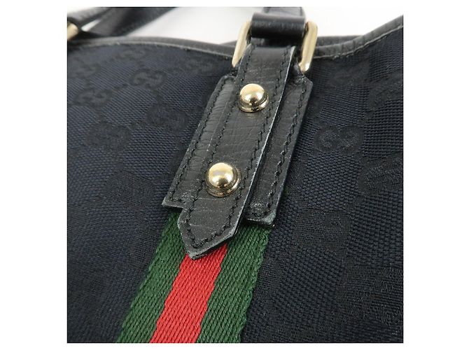 Borsa Tote e Borsa a Mano GUCCI Sherry GG Canvas Leather Black - vista 11