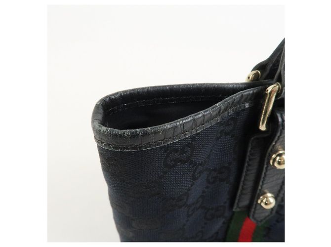 Borsa Tote e Borsa a Mano GUCCI Sherry GG Canvas Leather Black - vista 19