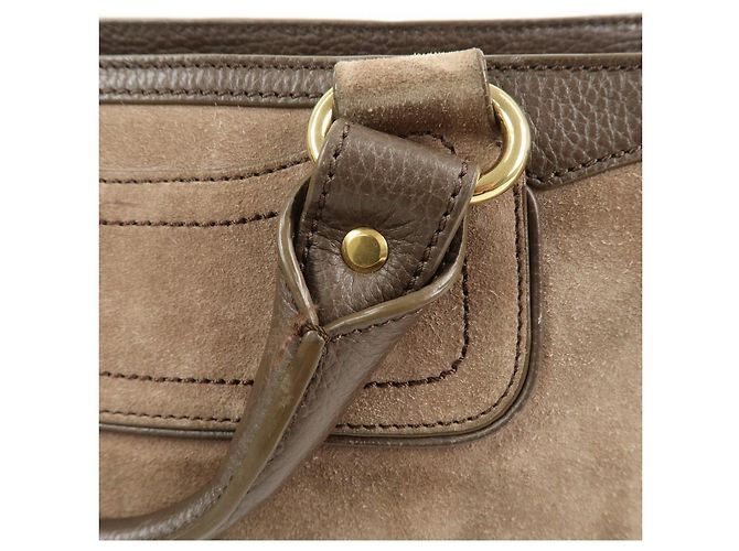 Céline CELINE Boogie Bag Borsa a mano in pelle scamosciata Beige Brown - vista 10