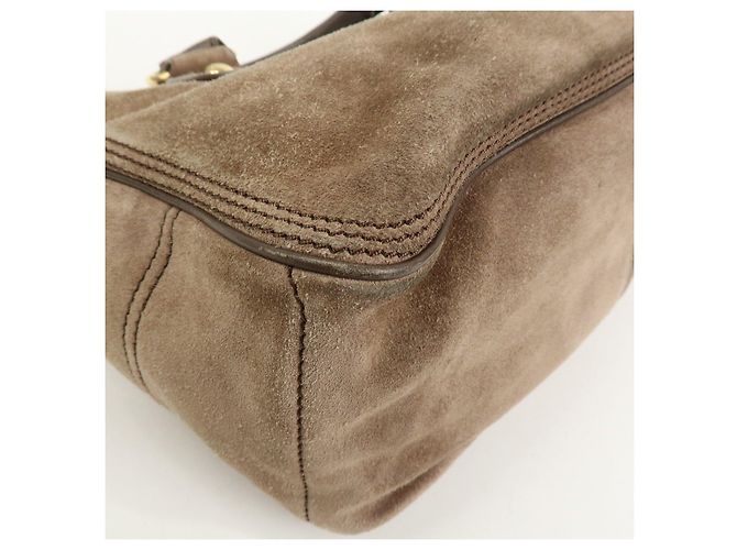 Céline CELINE Boogie Bag Borsa a mano in pelle scamosciata Beige Brown - vista 11