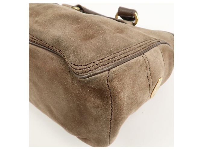 Céline CELINE Boogie Bag Borsa a mano in pelle scamosciata Beige Brown - vista 12