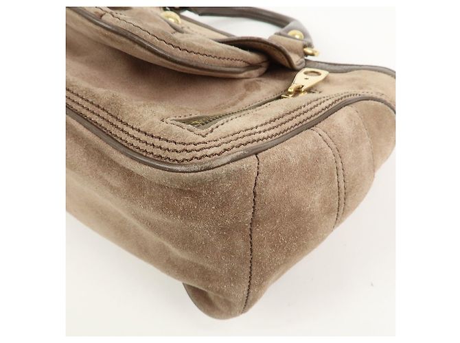 Céline CELINE Boogie Bag Borsa a mano in pelle scamosciata Beige Brown - vista 14