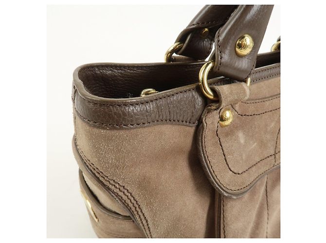 Céline CELINE Boogie Bag Borsa a mano in pelle scamosciata Beige Brown - vista 15