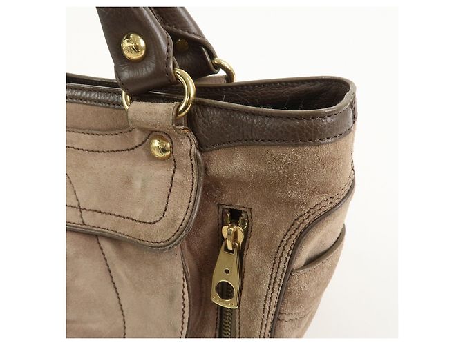 Céline CELINE Boogie Bag Borsa a mano in pelle scamosciata Beige Brown - vista 16