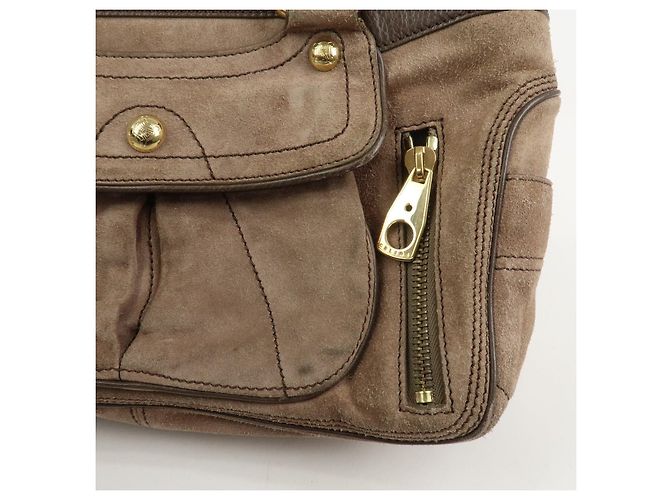 Céline CELINE Boogie Bag Borsa a mano in pelle scamosciata Beige Brown - vista 18