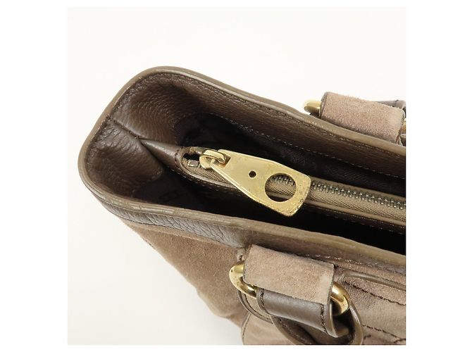 Céline CELINE Boogie Bag Borsa a mano in pelle scamosciata Beige Brown - vista 19