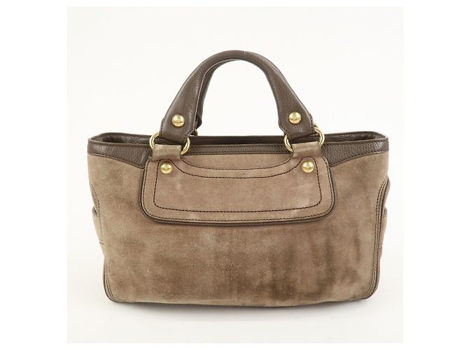 Céline CELINE Boogie Bag Borsa a mano in pelle scamosciata Beige Brown - vista 2