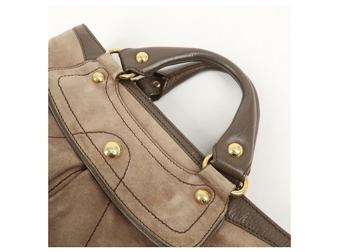 Céline CELINE Boogie Bag Borsa a mano in pelle scamosciata Beige Brown - vista 6