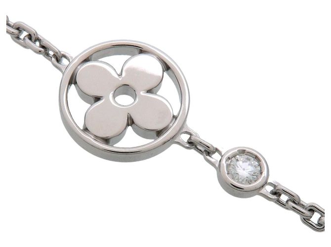 Louis Vuitton Idylle Blossom 1P Daimond Bracelet K18 WG White Gold - vista 3