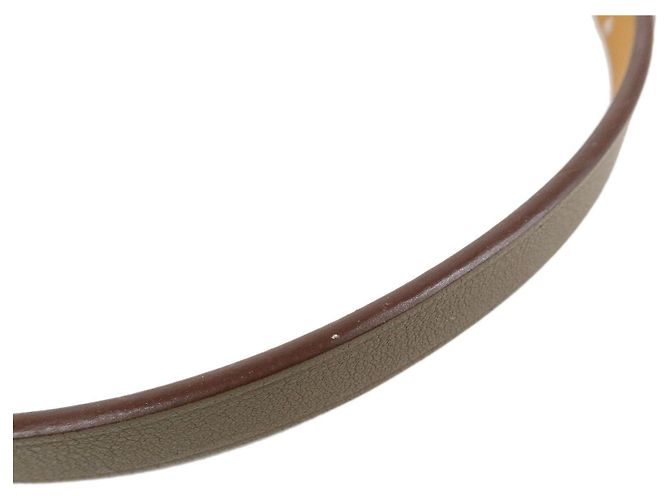 Hermès Bracciale HERMES Leather Kelly Double Tour B Stamped Greige - vista 9