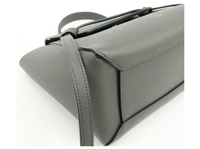 Céline CELINE Micro Belt Bag in pelle di vitello Borsa 2WAY Borsa a mano Grigia - vista 10