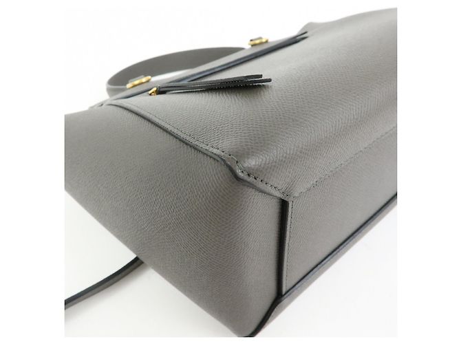 Céline CELINE Micro Belt Bag in pelle di vitello Borsa 2WAY Borsa a mano Grigia - vista 12