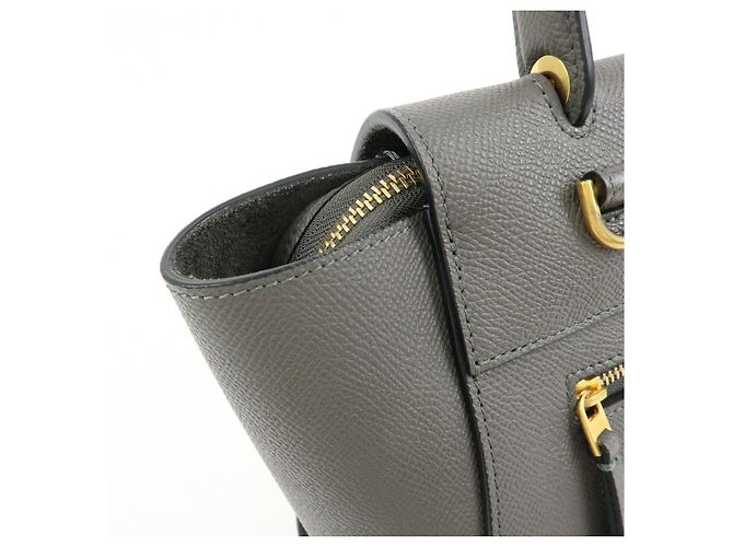 Céline CELINE Micro Belt Bag in pelle di vitello Borsa 2WAY Borsa a mano Grigia - vista 16