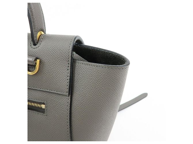 Céline CELINE Micro Belt Bag in pelle di vitello Borsa 2WAY Borsa a mano Grigia - vista 17