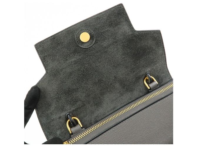Céline CELINE Micro Belt Bag in pelle di vitello Borsa 2WAY Borsa a mano Grigia - vista 19