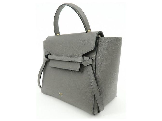Céline CELINE Micro Belt Bag in pelle di vitello Borsa 2WAY Borsa a mano Grigia - vista 3