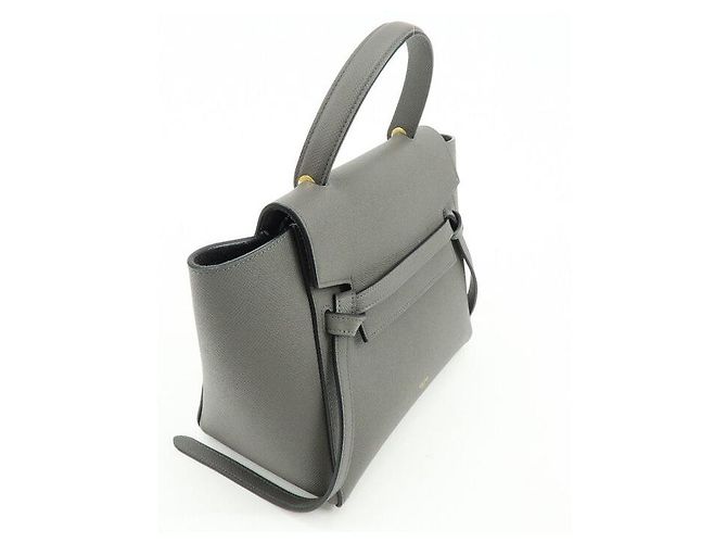 Céline CELINE Micro Belt Bag in pelle di vitello Borsa 2WAY Borsa a mano Grigia - vista 4