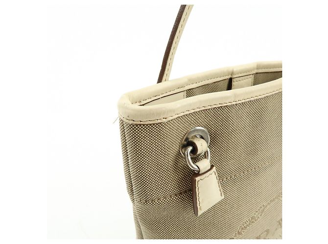 Borsa a spalla e borsa a tracolla in pelle jacquard con logo PRADA Beige - vista 14